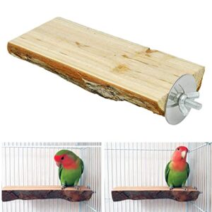 Natural Wooden Bird Perch Stand, Multi-Branch Hanging Perch Platform for Parrots, Cockatiels, Conures, Macaws, 7-8cm 15cm