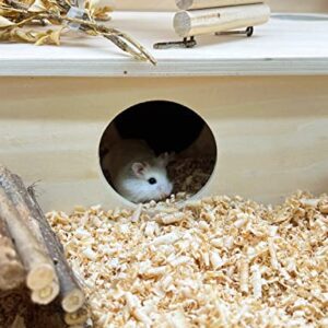 Rubor Multi-Chamber Hamster House Maze, Hamster Hideout Small Pets Woodland House Habitats Decor, Hamster Tunnels Activity Hamster Burrow for Hamster Mice Gerbils Lemming