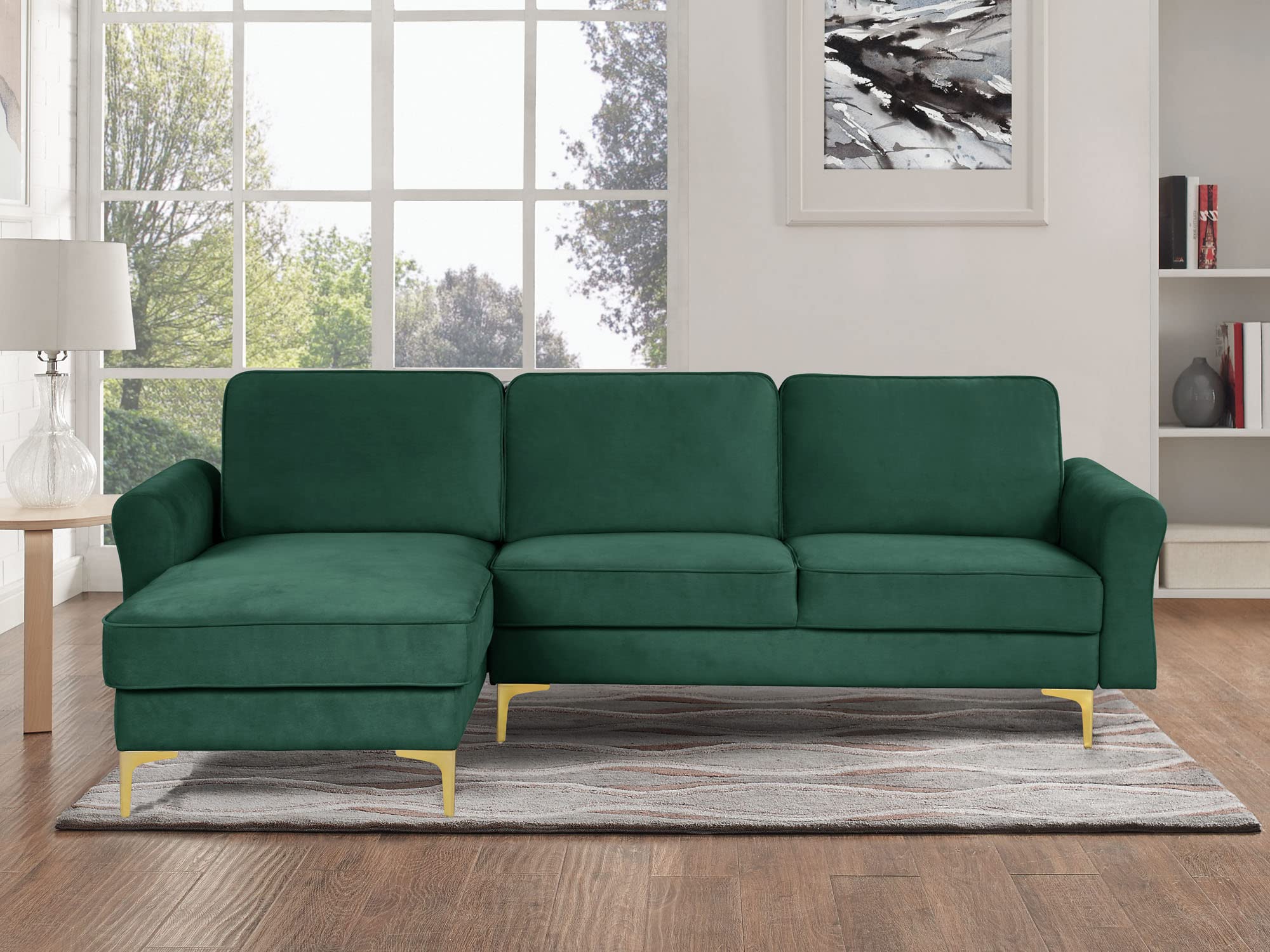 LifeStyle Solutions Langston Sectional Sofa, Green