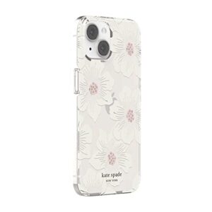 Kate Spade New York Protective Hardshell Case Compatible with Apple iPhone 14 - Hollyhock Floral Clear [KSIPH-222-HHCCS]