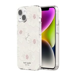 Kate Spade New York Protective Hardshell Case Compatible with Apple iPhone 14 - Hollyhock Floral Clear [KSIPH-222-HHCCS]