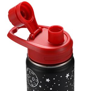 WEREWOLVES 14 oz Kids Water Bottle with Boot, Vacuum Insulated Stainless Steel Wide Mouth Metal Bottle for Girls, Boys, School - LeakProof Spout Lid, Stars