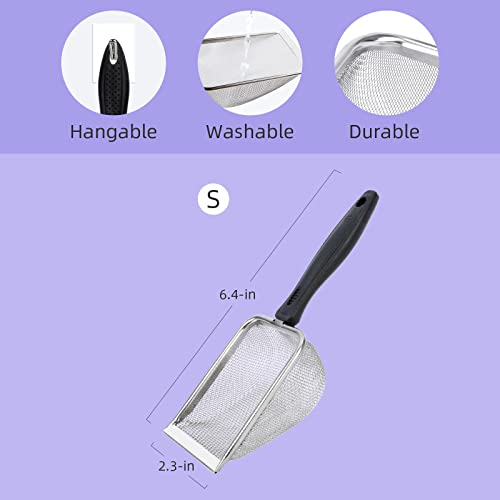 Niteangel Hamster Sand Bath Scoop: - Stainless Steel Sand Substrate Shovel Fine Mesh Metal Sifter Scooper fits Small Animal sandbath Box (Small Scoop)