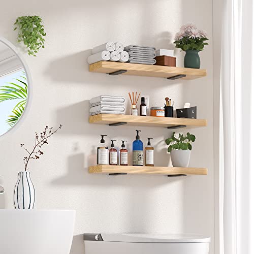 Heavy Duty Shelf Brackets 6 inch (1/5") Thick, 6 Pack Floating Hidden Shelf Brackets, Rustic Industrial Shelf Brackets with Modern Iron Finish