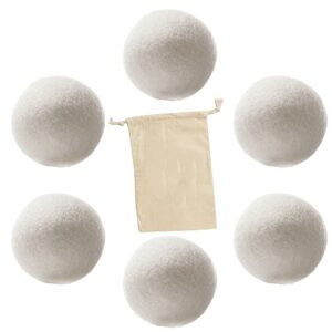 drying ball 6pcs drying wool ball household drying clothes washer dryer anti-entanglement special ball clothes drying ball(pure white)