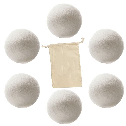 Drying Ball 6Pcs Drying Wool Ball Household Drying Clothes Washer Dryer Anti-Entanglement Special Ball Clothes Drying Ball(Pure White)