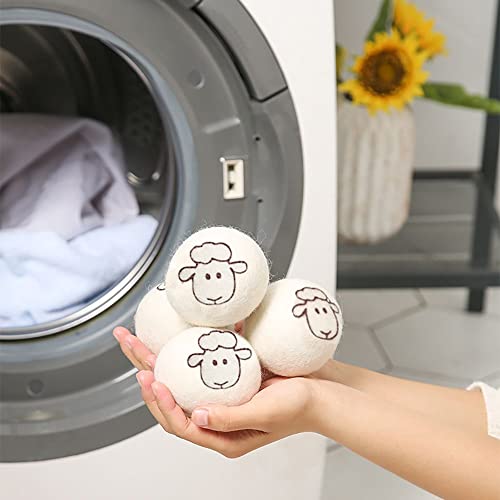 Drying Ball 6Pcs Drying Wool Ball Household Drying Clothes Washer Dryer Anti-Entanglement Special Ball Clothes Drying Ball(Pure White)