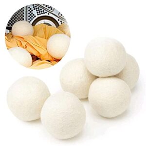 Drying Ball 6Pcs Drying Wool Ball Household Drying Clothes Washer Dryer Anti-Entanglement Special Ball Clothes Drying Ball(Pure White)