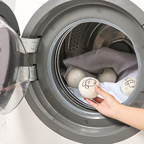 Drying Ball 6Pcs Drying Wool Ball Household Drying Clothes Washer Dryer Anti-Entanglement Special Ball Clothes Drying Ball(Pure White)