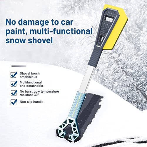 Kosctias Snow Shovel,Extendable Sponge Car Snow Brush and Ice Scraper with Aluminum Grip,Winter Tool,Auto Window Windshield Snow Brush,Ice Scraper for Car Truck SUV,Snow Removal