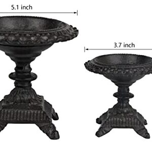 Vixdonos Rustic Pillar Candle Holders Set of 2 Farmhouse Iron Candlestick Holder Garden Decorative Candle Stand Fits for 2 Inches,3 Inches Pillar Candles