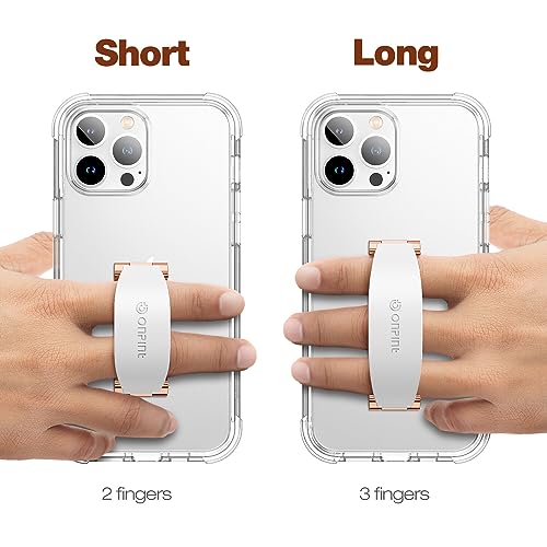 Onpint Phone Grip Finger Strap Holder 3.23 inches, 2-in-1 Cell Phone Slim Finger Loop Holder Kickstand Compatible with iPhone Samsung and Most Smartphones - White