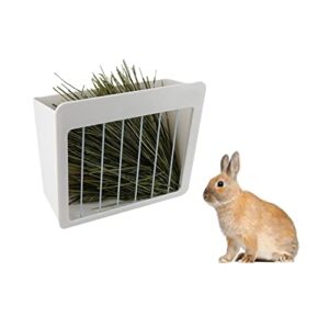 hamiledyi hay feeder rack plastic for rabbits hanging timothy hay dispenser bunny grass holder less wasted for chinchilla guinea pigs and other small animals