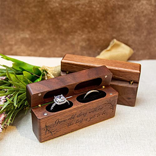 Eyesoul Custom Ring Bearer Box,Wooden Ring Box For Wedding/Proposal/Engagement,Personalized Wedding Stuff,Wedding Ring Holder With Name/Date,Jewelry Gift Box.