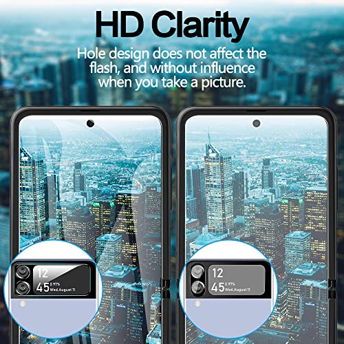 [2+2 Pack] YWXTW for Samsung Galaxy Z Flip 4 5G EPU Screen Protector + Camera Lens Protector Tempered Glass, Upgraded Ultra-Thin High Definition Clear Full Coverage Case Friendly