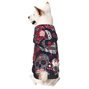 sugar skull with floral pet wear hoodies pet dog clothes puppy hoodies dog hoodies costumes pet sweater xl