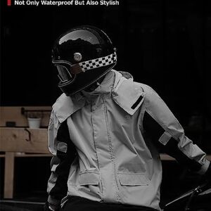 IRON JIA'S Rain Suit, Motorcycle Rain Gear Suit for Men & Women, Jackets & Pants Reflective Waterproof Breathable Rainsuit