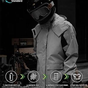 IRON JIA'S Rain Suit, Motorcycle Rain Gear Suit for Men & Women, Jackets & Pants Reflective Waterproof Breathable Rainsuit