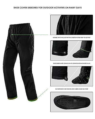 IRON JIA'S Rain Suit, Motorcycle Rain Gear Suit for Men & Women, Jackets & Pants Reflective Waterproof Breathable Rainsuit