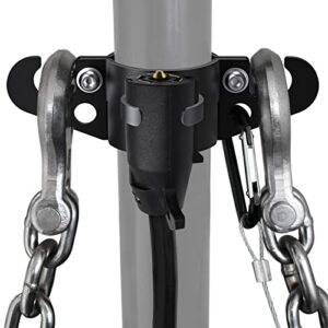 mahler gates towing organizer 7way hitch tightener for plug protector heavy- duty steel black powder coating anti-rust tongue jack trailer chain holder