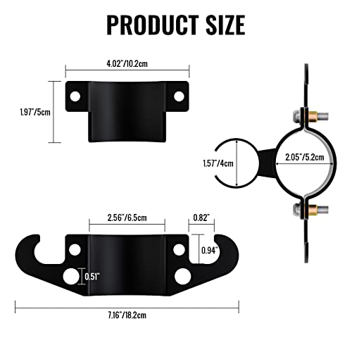 MAHLER GATES Towing Organizer 7WAY Hitch Tightener for Plug Protector Heavy- Duty Steel Black Powder Coating Anti-Rust Tongue Jack Trailer Chain Holder