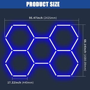 Hexagon Ceiling Lights,Creative Detail Lights,DIY Shaped Decorative Lights,LED Night Light for Shop,Garages,Basement,Gym,Gaming Room,Club,Plug & Play,145W,5Pack (Blue)