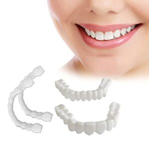 chnlml,2 pcs dentures teeth - temporary teeth perfect fake teeth - veneers dentures for men and women