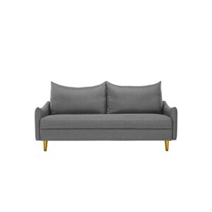 loveseat sofa, upholstered love seat couch living room furniture modern sofa couch polyester fabric two seater comfy couch tool-free assembly for bedroom, apartment small spaces (light grey)