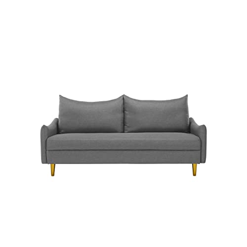 Loveseat Sofa, Upholstered Love Seat Couch Living Room Furniture Modern Sofa Couch Polyester Fabric Two Seater Comfy Couch Tool-Free Assembly For Bedroom, Apartment Small Spaces (Light Grey)