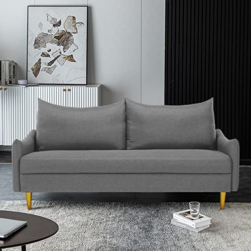 Loveseat Sofa, Upholstered Love Seat Couch Living Room Furniture Modern Sofa Couch Polyester Fabric Two Seater Comfy Couch Tool-Free Assembly For Bedroom, Apartment Small Spaces (Light Grey)