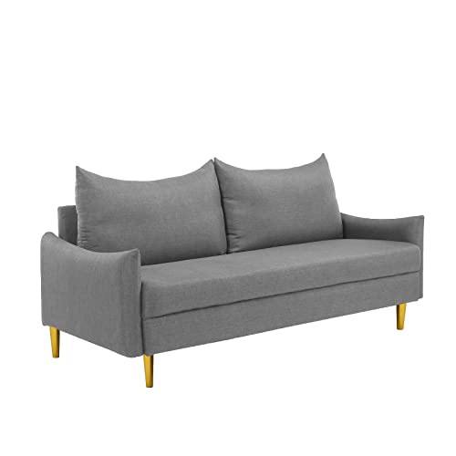 Loveseat Sofa, Upholstered Love Seat Couch Living Room Furniture Modern Sofa Couch Polyester Fabric Two Seater Comfy Couch Tool-Free Assembly For Bedroom, Apartment Small Spaces (Light Grey)