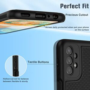 FNTCASE for Samsung Galaxy A23 5G Case: (Samsung Galaxy A23 4G LTE) Dual Layer Protective Heavy Duty Cell Phone Cover Shockproof Rugged with Non Slip Textured Back - Bumper - 6.6inch (Matte Black)