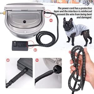 KHEARPSL Automatic Heated Waterer Heated Dog Bowl Pet Thermal-Bowl Livestock Water Trough Heated Water Bowl for Dog Horse Cattle Chicken Pig Goat (Waterer with Hose)