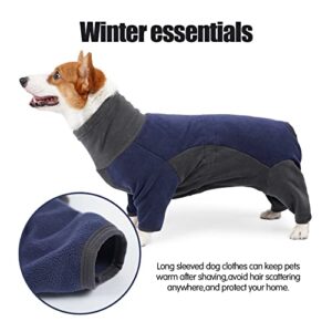 Harikaji Dog Cold Weather Coat, Dog Warm 4 Legs Pajamas Onesie Pet Soft Winter Dog PJS Sweaters Jacket Pet Clothes Stretchy Soft Doggy Jumpsuits Sweatshirt for Large Dogs(Blue,XL)