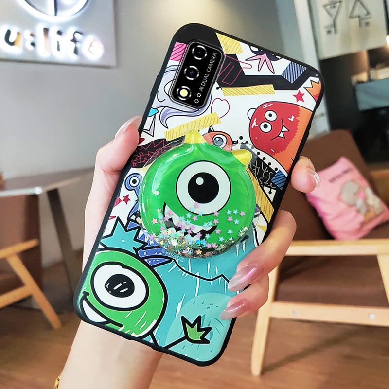 Cartoon Anti-dust Lulumi Phone Case for TCL T-Mobile Revvl V 2021/V 4G, Protective Soft Case Armor case Shockproof Durable TPU Phone Stand Holder Glisten Drift Sand Dirt-Resistant Kickstand, 4