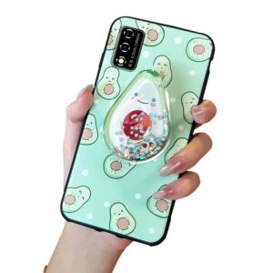 Cartoon Anti-dust Lulumi Phone Case for TCL T-Mobile Revvl V 2021/V 4G, Protective Soft Case Armor case Shockproof Durable TPU Phone Stand Holder Glisten Drift Sand Dirt-Resistant Kickstand, 4