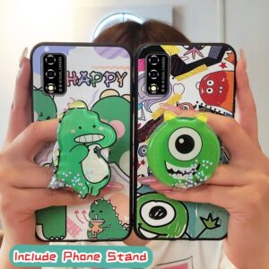 Cartoon Anti-dust Lulumi Phone Case for TCL T-Mobile Revvl V 2021/V 4G, Protective Soft Case Armor case Shockproof Durable TPU Phone Stand Holder Glisten Drift Sand Dirt-Resistant Kickstand, 4