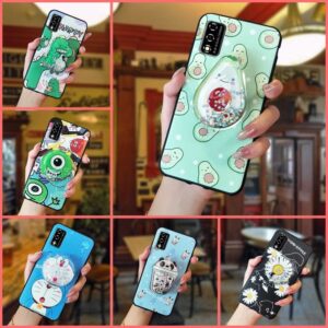 Cartoon Anti-dust Lulumi Phone Case for TCL T-Mobile Revvl V 2021/V 4G, Protective Soft Case Armor case Shockproof Durable TPU Phone Stand Holder Glisten Drift Sand Dirt-Resistant Kickstand, 4