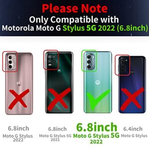 Buleens for Motorola Moto G Stylus 5G 2022 Case with Astronaut Stand, Women Girls Cases, Girly Cute 6D Outer Space Heart Pattern Phone Cover for G Stylus 5G 2022 6.8'' Black