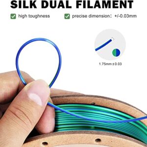 Silk PLA Filament 1.75mm for 3D Printer -ERYONE Silk Dual/tri Color Shiny PLA Dimensional Accuracy +/- 0.03 mm 3D Printing Filament 250g*4 Spools