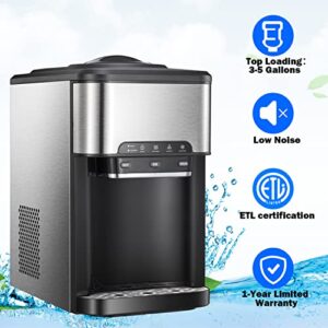 COWSAR Water Cooler Dispenser with Built-in Ice Maker, Water Dispenser Countertop for 3-5 Gallon Bottle, 3 Temperature Settings - Hot, Cold & Room Water