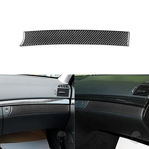 UOADA Car Front Passenger Seat Storage Box Soft Glossy Carbon Fiber Sticker Compatible with Benz E-Class W211 2003 2004 2005 2006 2007 2008 2009 Premium Custom Accessories 1pcs (Black)