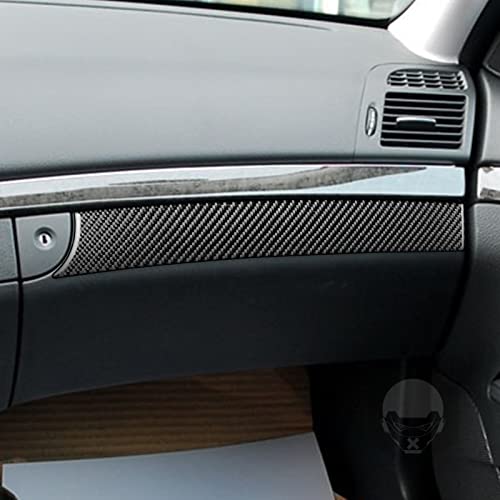 UOADA Car Front Passenger Seat Storage Box Soft Glossy Carbon Fiber Sticker Compatible with Benz E-Class W211 2003 2004 2005 2006 2007 2008 2009 Premium Custom Accessories 1pcs (Black)