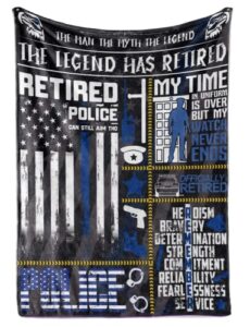 innobeta police retirement gifts for men, retirement gifts for police officers men, bed flannel fleece plush blankets (50"x 65") - the legend has retired