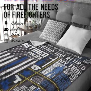 InnoBeta Police Retirement Gifts for Men, Retirement Gifts for Police Officers Men, Bed Flannel Fleece Plush Blankets (50"x 65") - The Legend Has Retired