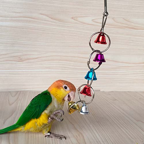 Fejapa 3 Pack Bird Bells Toy Chewing Hanging Ring Toy Cage Bite for Pet Budgie Parakeet Cockatiel Conure Macaw African Grey Eclectus Cockatoo Finches Lovebird Quaker Parrot Finch Canary