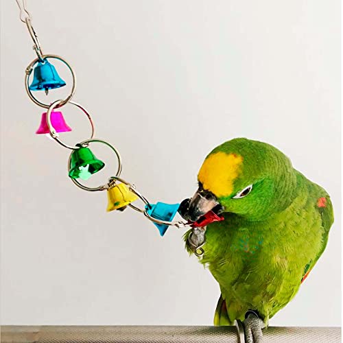 Fejapa 3 Pack Bird Bells Toy Chewing Hanging Ring Toy Cage Bite for Pet Budgie Parakeet Cockatiel Conure Macaw African Grey Eclectus Cockatoo Finches Lovebird Quaker Parrot Finch Canary