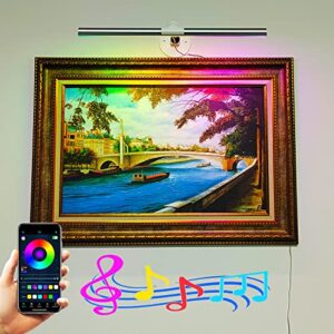 acnctop picture light rgb display lighting - colorful wall art light with app music sync multi dynamic modes led lights for paintings frame artworking portrait gallery tapestry home wall decor