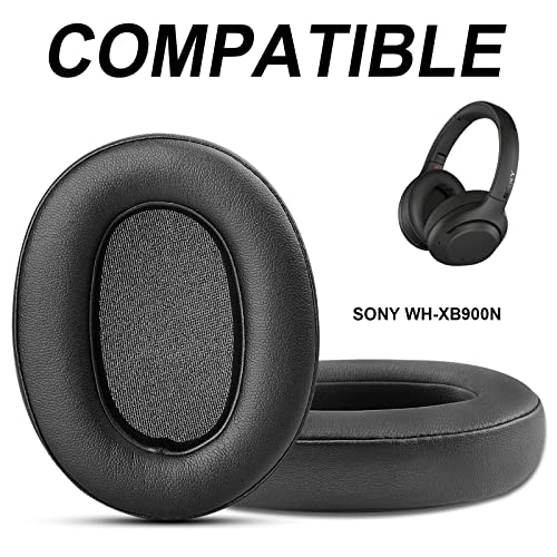 Gvoears Replacement Earpads for Sony WH-XB900N Headphones Ear Pads Replacement Cushions, Premium Memory Foam, Soft and Durable Leather Fabric (Black)