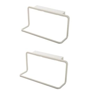 Modern Kitchen Over Cabinet Plastic Towel Rack, Hang on Inside or Outside of Doors, Storage and Organization for Hand and Dish Towels, Rag(White)